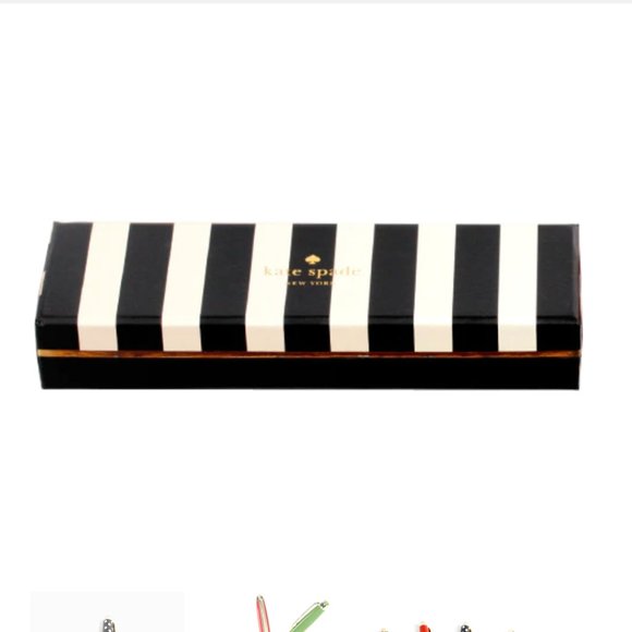 kate spade to do list ballpoint pen black white polka dot nwt - Picture 4 of 12